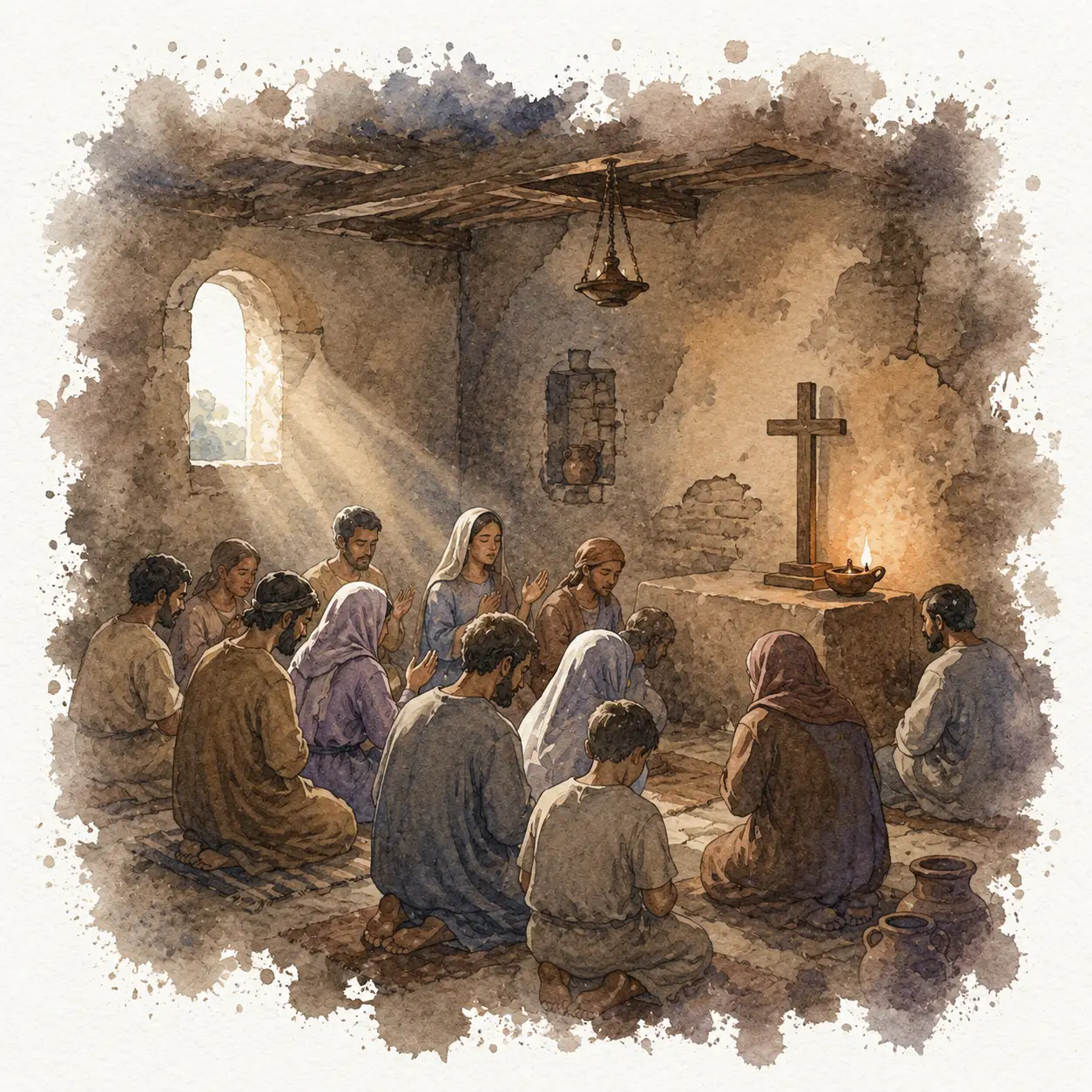 Illustration of 30 founding church members